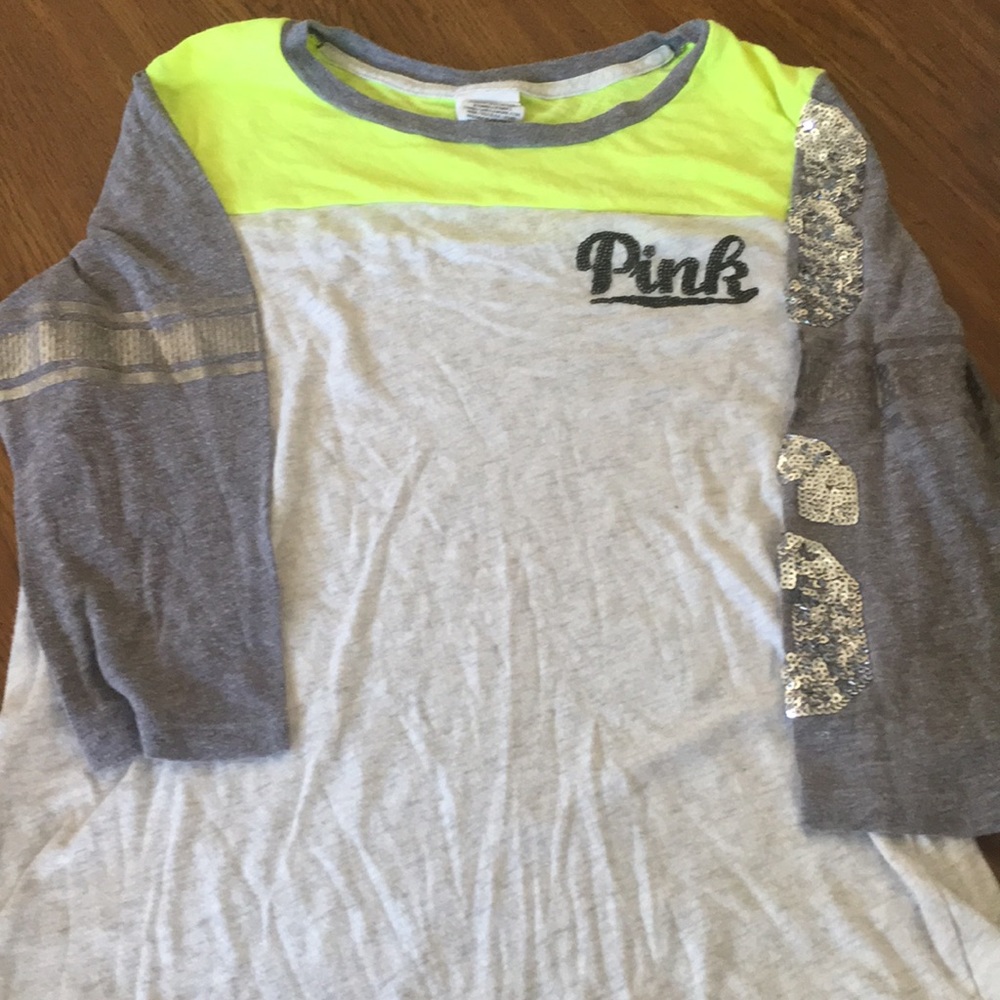 Pink baseball tee